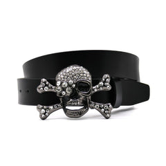 Hip-hop punk rhinestone belt rhinestone big skull