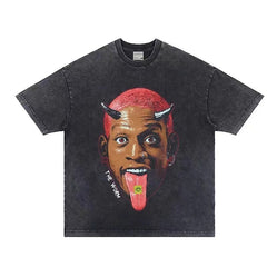 BIG FACE T shirts Pure Cotton High-Street Fashion