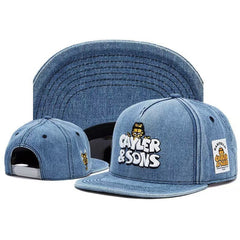 Trendy flat brimmed snapback hatscartoon