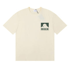 Rhude T Shirts Green printed pattern letters