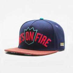 Trendy flat brimmed snapback hatscartoon embroidered