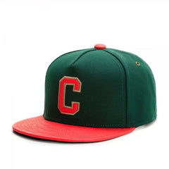 Trendy flat brimmed snapback hatsletterc leather