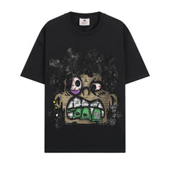 BIG FACE T shirts Pure Cotton High-Street Fashion