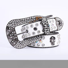 Hip-hop punk rhinestone belt skull stylish belt