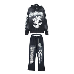 Hellstar Hoodie And Pants Two-Piece Set High-quality pure cotton high-street clothing