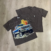 DUAA T shirts Trendy Streetwear Tee: Acid-Wash & Rhinestone Embellishment