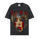 BIG FACE T shirts Pure Cotton High-Street Fashion