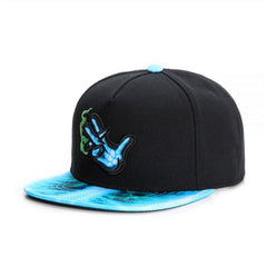 Trendy flat brimmed snapback hatsholding cigarette for sunshade