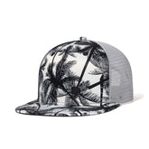 Trendy flat brimmed snapback hatsspring summer breathable sunshade