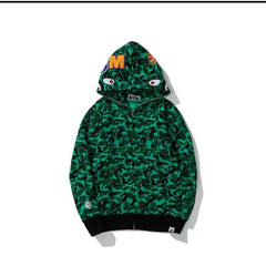 Bathing ape hoode bape green ghost color singer joint model