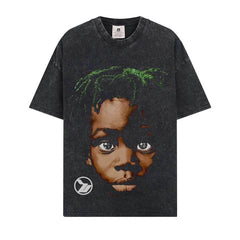 BIG FACE T shirts Pure Cotton High-Street Fashion