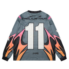 Hellstar Long Sleeve Shirts Hip-hop loose oversize High-quality pure cotton high-street clothing