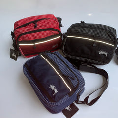 Mens Stussy Bag Stusy Plaid Shoulder Crossbody Bag Men's Shoulder Bag