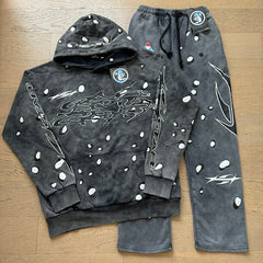 Hellstar Hoodie And Pants Two-Piece Set High-quality pure cotton high-street clothing