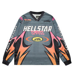 Hellstar Long Sleeve Shirts Hip-hop loose oversize High-quality pure cotton high-street clothing