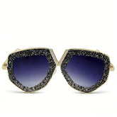 Trendy punk glasses retro sparkling diamond sunscreen