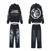 Hellstar Hoodie And Pants Two-Piece Set High-quality pure cotton high-street clothing