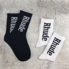 Men rhude socks letter cotton socks