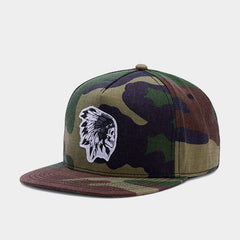 Trendy flat brimmed snapback hatsindian head sun shade