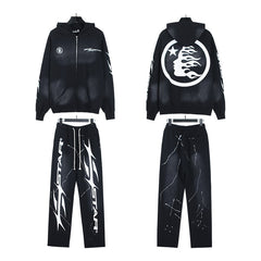 Hellstar Hoodie And Pants Two-Piece Set High-quality pure cotton high-street clothing