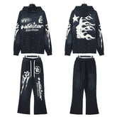 Hellstar Hoodie And Pants Two-Piece Set High-quality pure cotton high-street clothing