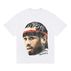BIG FACE T shirts Pure Cotton High-Street Fashion