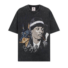 BIG FACE T shirts Pure Cotton High-Street Fashion