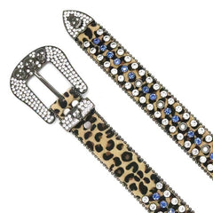 Hip-hop punk rhinestone belt skull