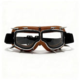 Trendy punk glasses retro leather binding