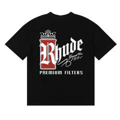 Rhude T Shirts Three-color textured pure cotton print