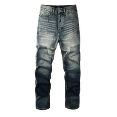 Mens trendy purple jeans 100% cotton High Street Distressed
