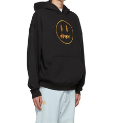 DREW HOUSE Hoodie Black large smiley face texture