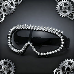 Trendy punk glasses retro rivets