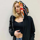 Bathing Ape Bape Tiger Head Shark Double Hood Sweater Camouflage Hoodie Thin Velvet Terry Hooded Sweater