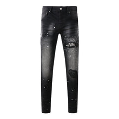 Mens trendy purple jeans 100% cotton Pure Cotton High Street Trend