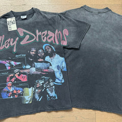 Valeforever Vale T Shirts Fashionable black acid-washed, distressed style with hot-fix rhinestones.