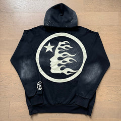 Hellstar Hoodie Distressed French terry, high-street retro style.