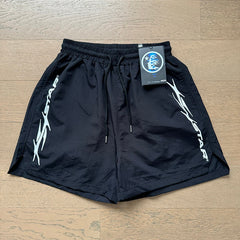 Hellstar shorts Casual style with a washed, distressed, and splatter-paint finish