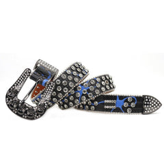 Hip-hop punk rhinestone belt skull punk wide belt