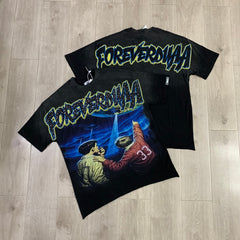 DUAA T shirts White ink direct-to-film (DTF) printing with trendy Western-style rhinestone designs.