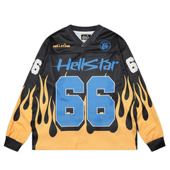 Hellstar Long Sleeve Shirts Hip-hop loose oversize High-quality pure cotton high-street clothing