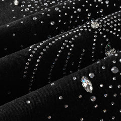 Mens trendy purple jeans 100% cotton Jeans Rhinestones #9125