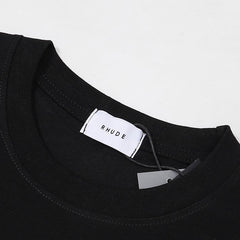 Rhude T Shirts Racing Tire Change Scene Printed Cotton Casual Short Sleeves Men and Women