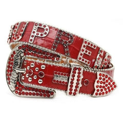 Hip-hop punk rhinestone belt punk letter decoration