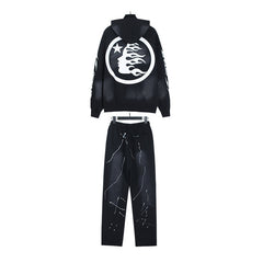 Hellstar Hoodie And Pants Two-Piece Set High-quality pure cotton high-street clothing