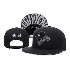 Trendy flat brimmed snapback hatsmen's and women's hats adjustable