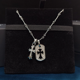 CHH Chrome heart Cross Necklace Men's and Women's Cross Necklace Full of Diamonds