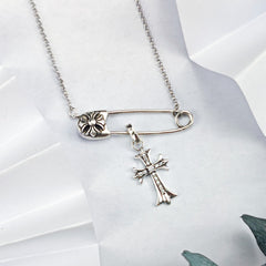 CHH Chrome heart Cross Necklace Diamond Cross Pendant Pin