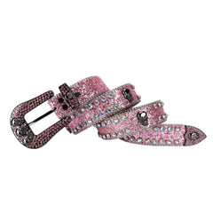 Hip-hop punk rhinestone belt unisex easiest for match