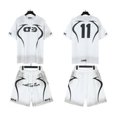 Hellstar T-Shirt And Shorts Two-Piece Set High-quality pure cotton high-street clothing